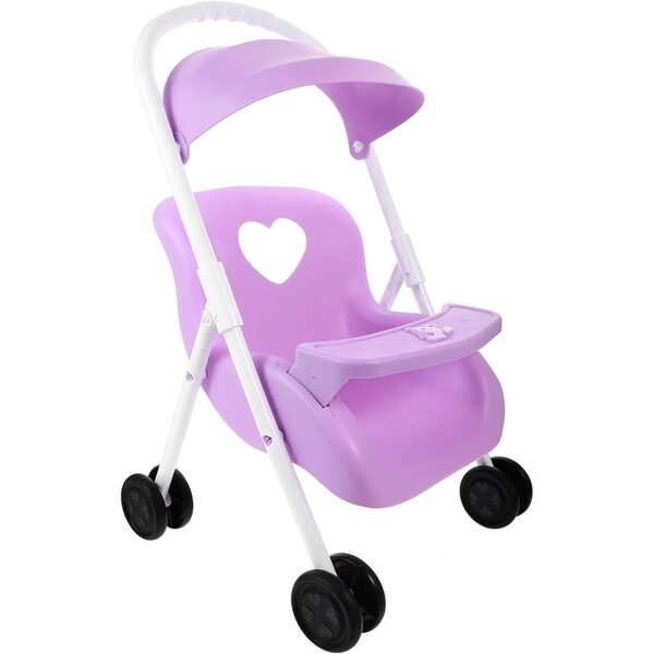 BESPORTBLE Lila Puppenwagen aus Kunststoff, realistisches Puppenhauszubehör