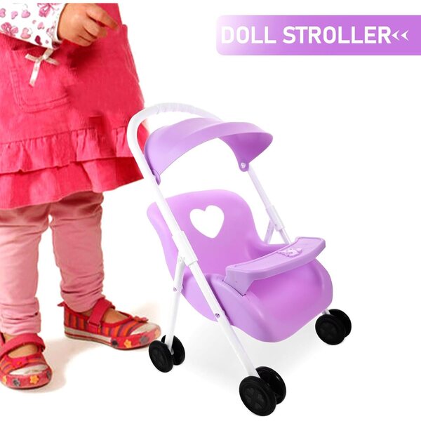 BESPORTBLE Passeggino per Bambole Viola in Plastica, Accessorio Realistico Casa delle Bambole