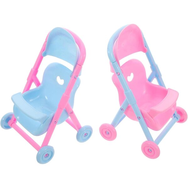UPKOCH 2 Spielzeug-Kinderwagen für Puppen – mehrfarbiges pädagogisches und realistisches Zubehör