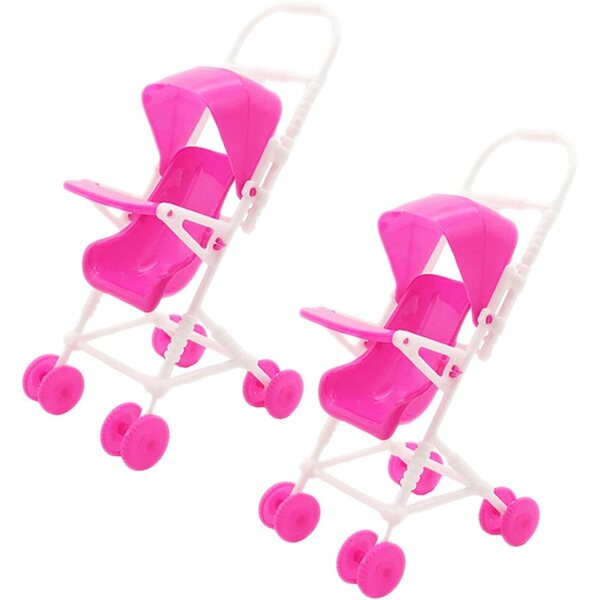 VICASKY Puppenwagen 2-teilig rosa, leichtes und kompaktes Spielzeug für Kinder