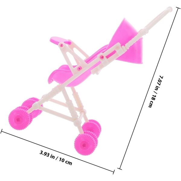 ERINGOGO Kleiner, leichter und robuster Puppenwagen, kompaktes Design, Rosa