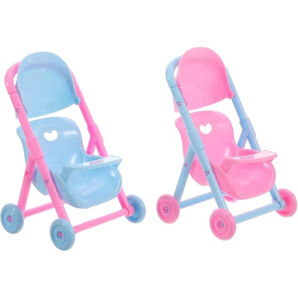 ORFOFE Spielzeug-Kinderwagen für Puppen, 2-teilig, faltbar, lehrreich und sicher