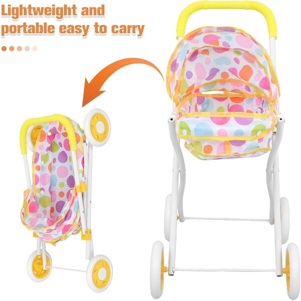 ERINGOGO Spielzeugpuppen-Kinderwagen mit Staufach und weichem Griff