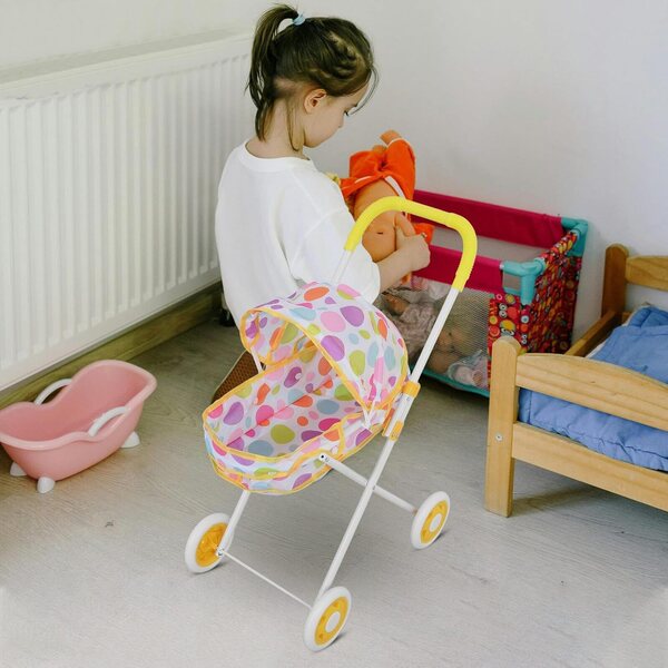 ifundom Puppenwagen mit viel Platz und großen Rädern – realistisches Spielzeug