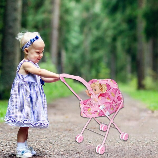 Puppenwagen mit Puppe und Zubehör – Soundeffekte und realistisches Design