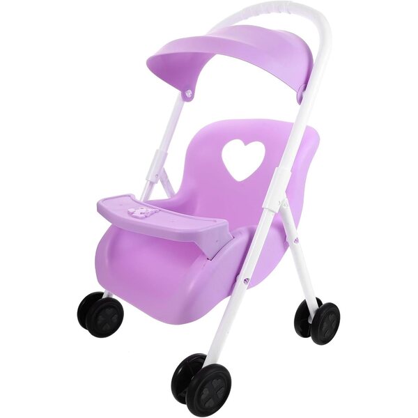 ORFOFE Kleiner lila Puppenwagen, robustes und elegantes Puppenhauszubehör