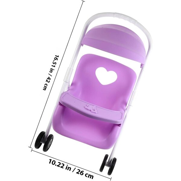 ORFOFE Kleiner lila Puppenwagen, robustes und elegantes Puppenhauszubehör