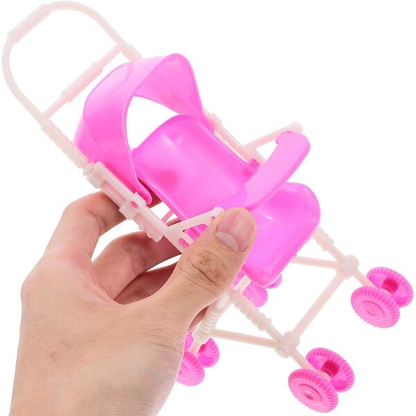 VICASKY Spielzeug-Kinderwagen für Plastikpuppen, Mini-Deko-Trolley 18x10x8 cm