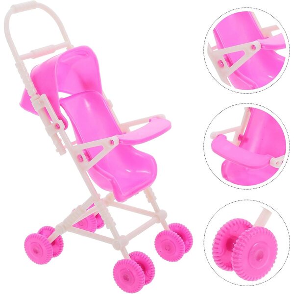 VICASKY Spielzeug-Kinderwagen für Plastikpuppen, Mini-Deko-Trolley 18x10x8 cm