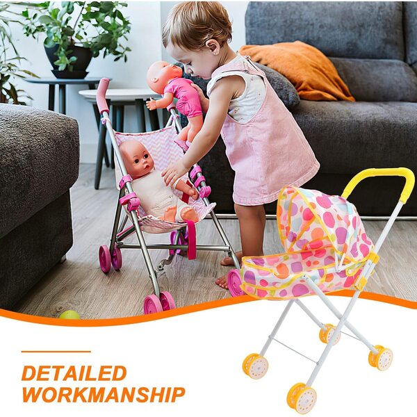 ERINGOGO Spielzeug-Kinderwagen für Puppen, der leicht, widerstandsfähig und einfach zu transportieren ist