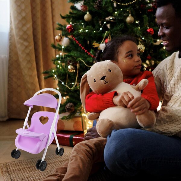 ERINGOGO Passeggino per Bambole Viola: Accessorio Robustoe Leggero per Casa delle Bambole