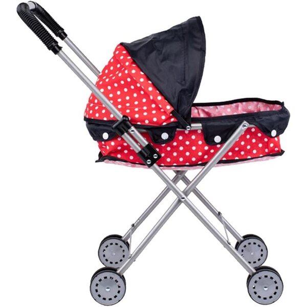 Ioensy zusammenklappbarer Spielzeug-Kinderwagen für Kinder mit Doppelrad und beleuchtetem Griff