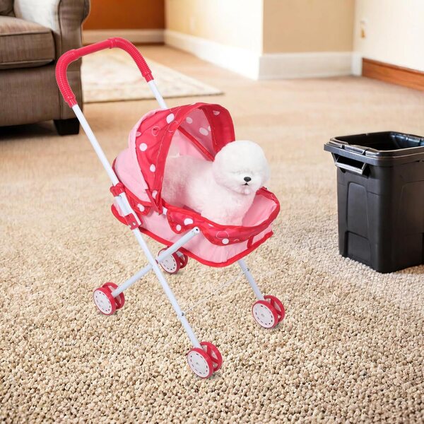 Mehrfarbiger ifundom Puppenspielzeug-Kinderwagen 64x52x24 cm für Rollenspiele