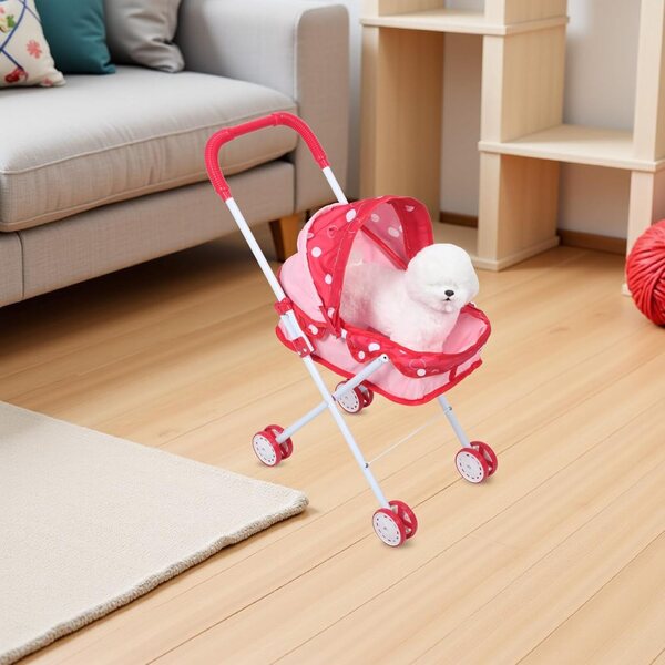 Mehrfarbiger ifundom Puppenspielzeug-Kinderwagen 64x52x24 cm für Rollenspiele