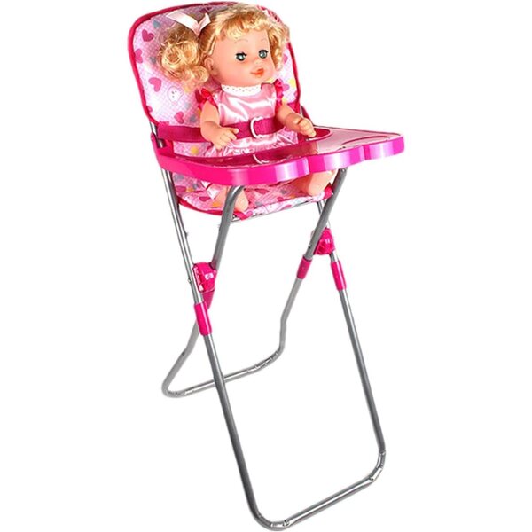 Rosa Kinderwagen für Puppen mit Aufbewahrungskorb – Kreativspiel für Kinder