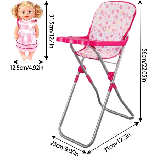 Rosa Kinderwagen für Puppen mit Aufbewahrungskorb – Kreativspiel für Kinder