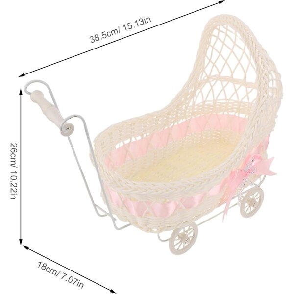 ERINGOGO Mini Passeggino Porta Caramelle 2 Pezzi Decorazione Baby Shower Rosa e Blu