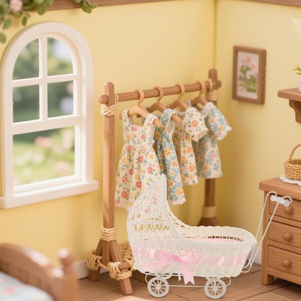 ERINGOGO Mini Passeggino Porta Caramelle 2 Pezzi Decorazione Baby Shower Rosa e Blu