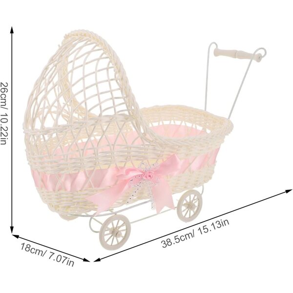 ERINGOGO Mini Passeggino Porta Caramelle 2 Pezzi Decorazione Baby Shower Rosa e Blu