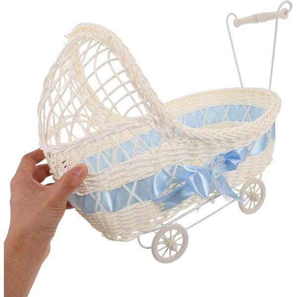 ERINGOGO Mini Passeggino Porta Caramelle 2 Pezzi Decorazione Baby Shower Rosa e Blu