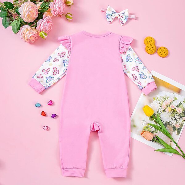 Set aus Kinderpuppenkleidung und Stirnband aus Polyester mit Knopfverschluss