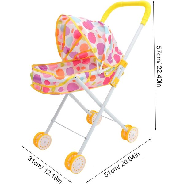 Robuster Puppenspielzeug-Kinderwagen mit glatten Rädern und weichem Griff