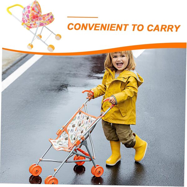 Robuster Puppenspielzeug-Kinderwagen mit glatten Rädern und weichem Griff
