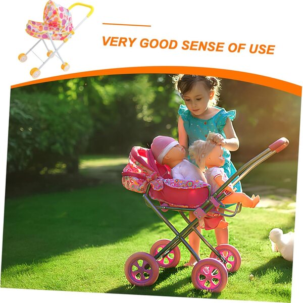 Robuster Puppenspielzeug-Kinderwagen mit glatten Rädern und weichem Griff
