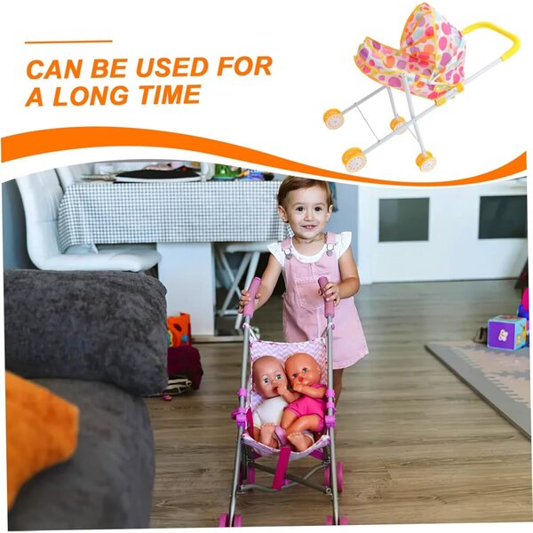 Robuster Puppenspielzeug-Kinderwagen mit glatten Rädern und weichem Griff