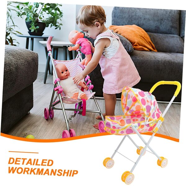 Robuster Puppenspielzeug-Kinderwagen mit glatten Rädern und weichem Griff