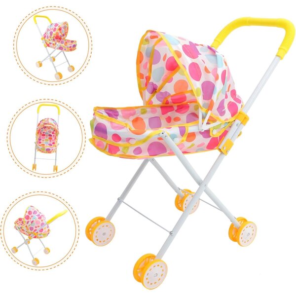 Robuster Puppenspielzeug-Kinderwagen mit glatten Rädern und weichem Griff