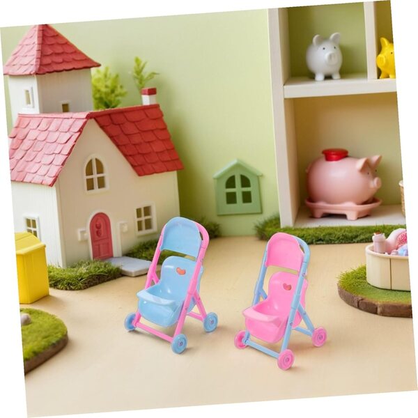 Didiseaon 8 Mini Passeggini per Bambole Colorati in Plastica Realistica per Gioco di Ruolo