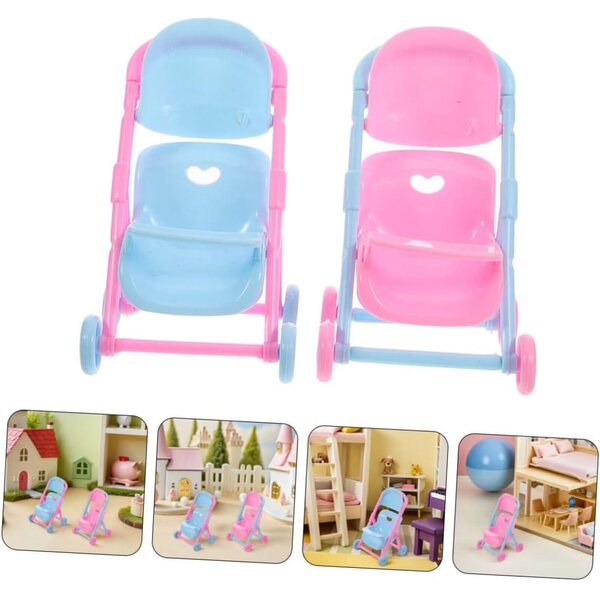 Didiseaon 8 Mini Passeggini per Bambole Colorati in Plastica Realistica per Gioco di Ruolo