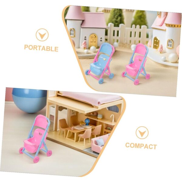 Didiseaon 8 Mini Passeggini per Bambole Colorati in Plastica Realistica per Gioco di Ruolo