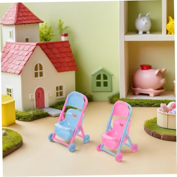 BESPORTBLE 8 Miniatur-Kinderwagen für farbenfrohe und realistische Plastikpuppen
