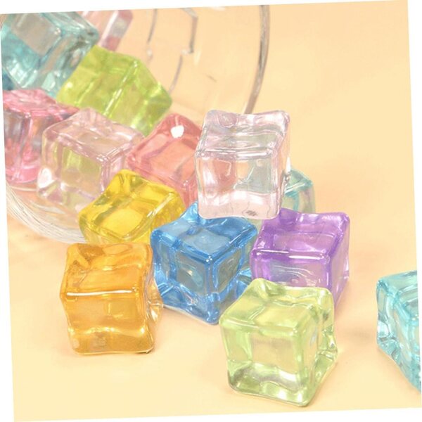 BESPORTBLE 40 pezzi Cubetti di Ghiaccio Finti Riutilizzabili in Resina Trasparente