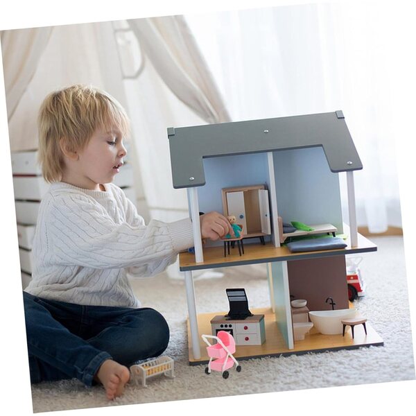 Didiseaon Miniatur-Puppenwagen, realistisches rosa Kunststoffspielzeug