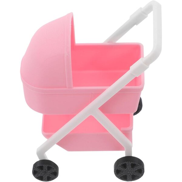 Beaupretty Miniatur-Kinderwagen für Puppen aus Kunststoff, realistische Puppenhaus-Dekoration
