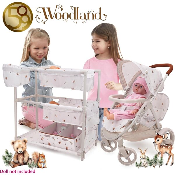 509 Crew Deluxe-Spielset für Zwillinge mit Kinderwagen, Game Center und 15 Zubehörteilen