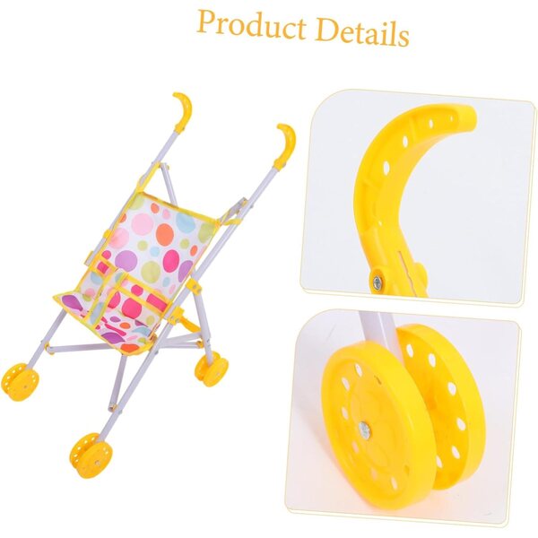 ORFOFE Spielzeug-Kinderwagen für Mädchen aus realistischem Kunststoff, 49 x 35 x 23 cm