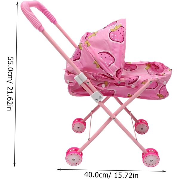 Passeggino pieghevole BESPORTBLE leggero rosa per giochi di ruolo bambini