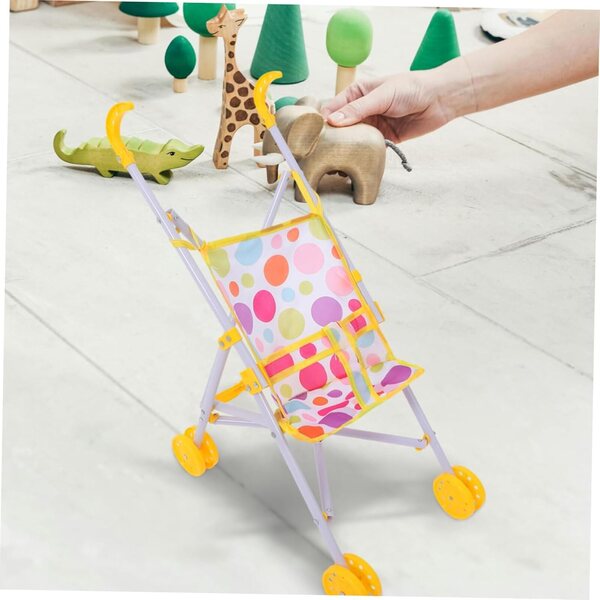 Kinderkinderwagen aus Polyester und ABS für Rollenspiele, leicht zu transportieren