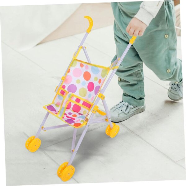 Kinderkinderwagen aus Polyester und ABS für Rollenspiele, leicht zu transportieren