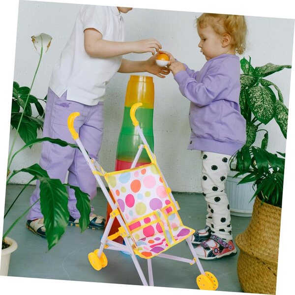 Kinderkinderwagen aus Polyester und ABS für Rollenspiele, leicht zu transportieren