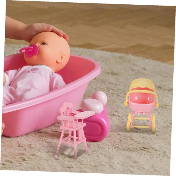 iplusmile Set mit 2 realistischen Miniatur-Kinderwagen und 2 Stühlen für Puppenhäuser