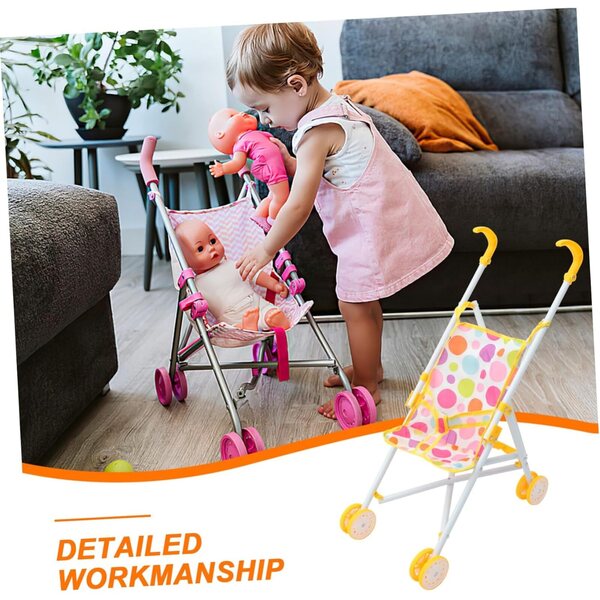 Beaupretty Passeggino per Bambole Leggero e Sicuro per Gioco di Ruolo Bambini