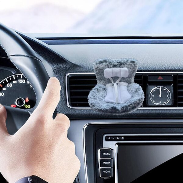 Puppenautositz mit Clip und Plüschkissen, sicher und bequem