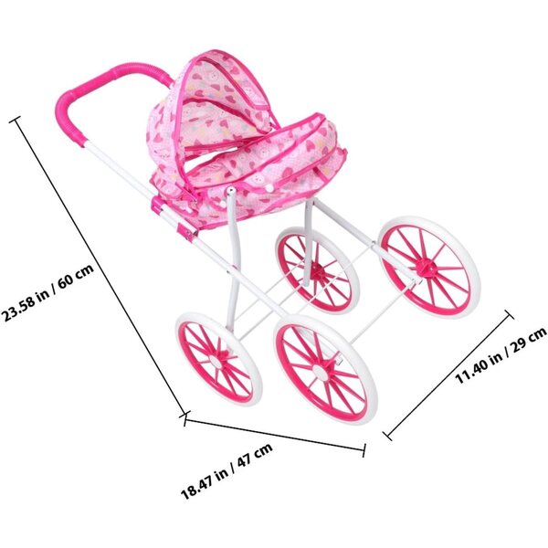 UPKOCH Zusammenklappbarer Kinderwagen mit drehbaren Rädern und Sonnenschirm, inklusive Zubehör