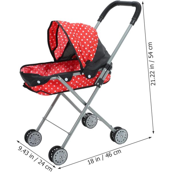 Beaupretty Spielzeug-Kinderwagen für Neugeborene, leicht und faltbar, vielseitig einsetzbar für Mädchen