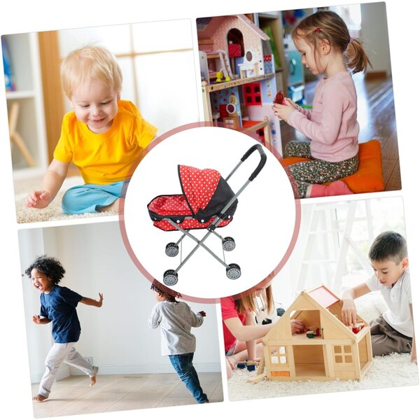 Beaupretty Spielzeug-Kinderwagen für Neugeborene, leicht und faltbar, vielseitig einsetzbar für Mädchen